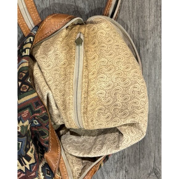 VTG Leather FORCE TEN Two Way Shoulder And Cross Body Bag Purse Backpack - Picture 7 of 9